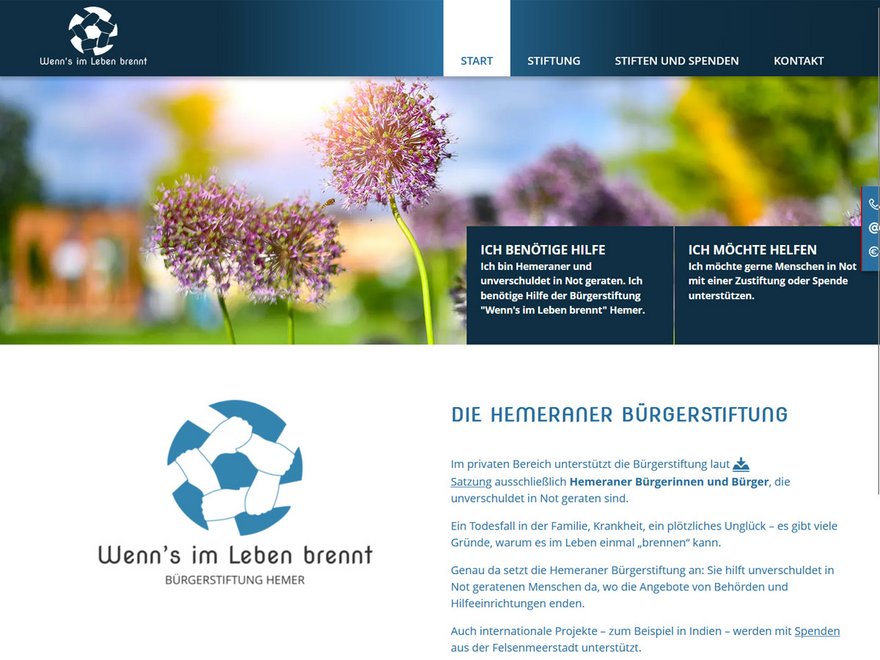 "Wenn's im Leben brennt" Bürgerstiftung Hemer